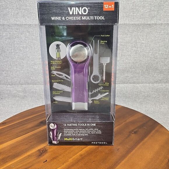 VINO New Cheese Cutter Wine Bottle Opener Gourmet Multi Tool Set Party Picnic - Picture 1 of 9
